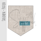 Preview: Taschen Patch - Leinenoptik Beige - "cool BOY" (blau)